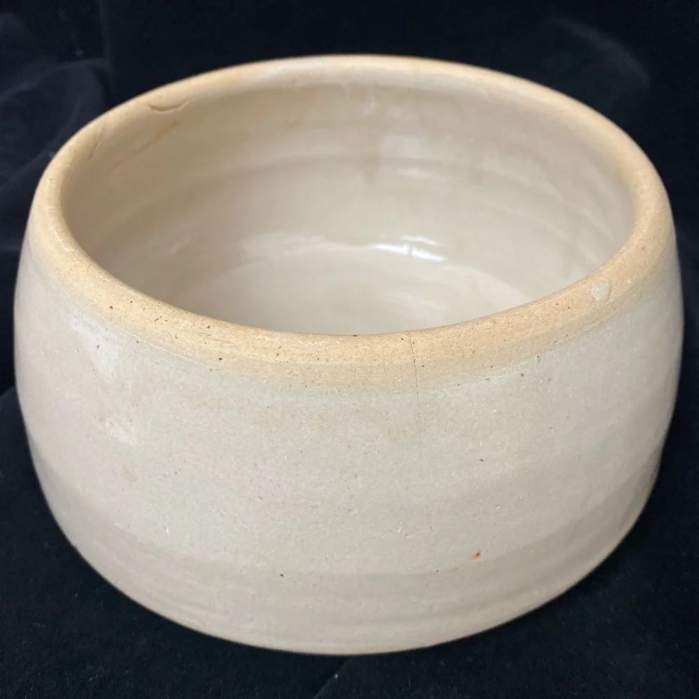 Vintage Primitive Rustic 5.5” Stoneware Crockery No-Tip Animal Food Bowl - Picture 5 of 13